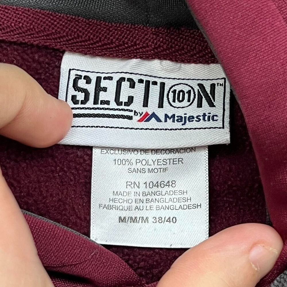 Tamu Atm Majestic Burgundy mens hoodie sweatshirt drifit‎ type material - Picture 3 of 5